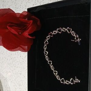 Elegant Silver Diamond Heart Bracelet by JCPenney